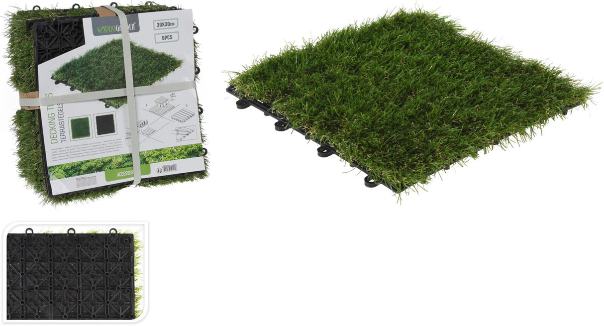 Progarden Tiles de l'herbe artificielle 6 pcs