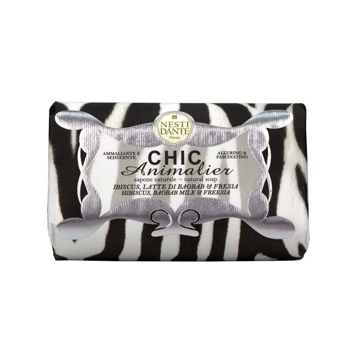 Nesti dante chic animalier hibiscus, savon freesia au lait de baobab 250gr.