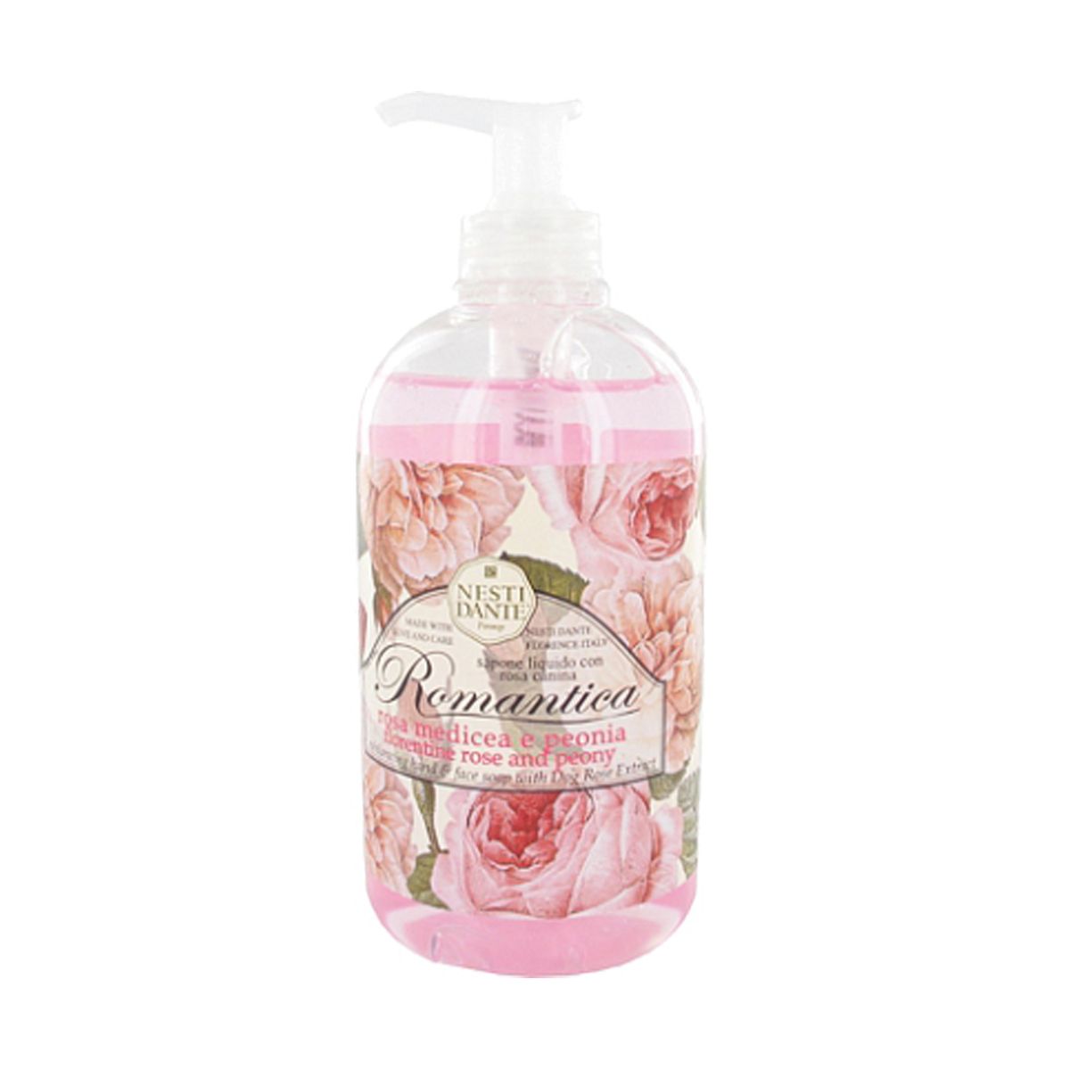 Pompe à savon Nesti dante Romantica rose pivoine 500ml