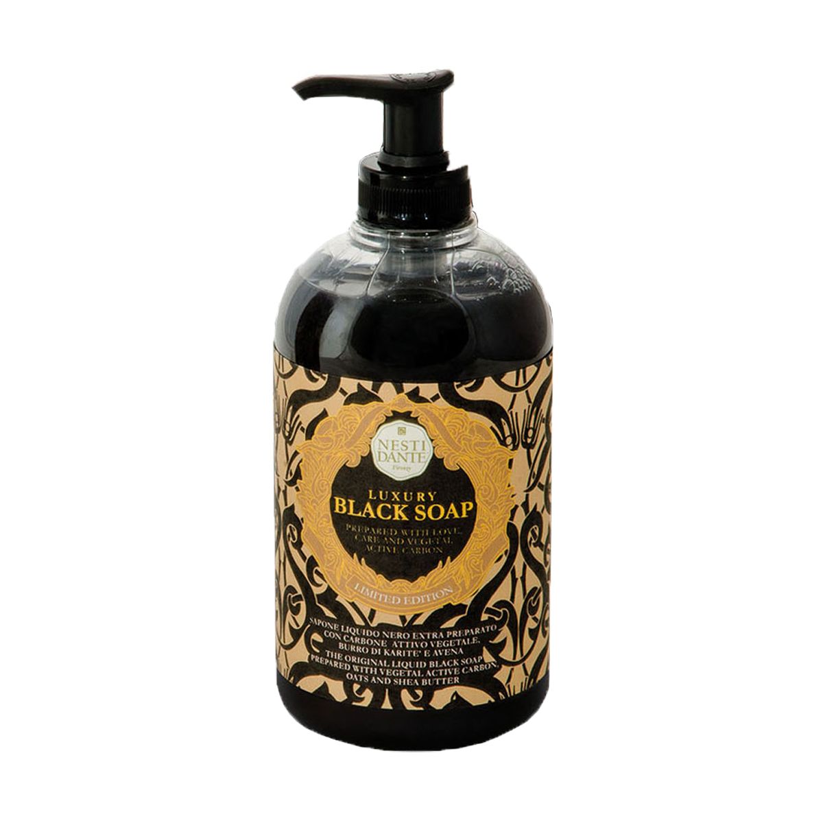 Pompe à savon noir de luxe Nesti dante 500ml