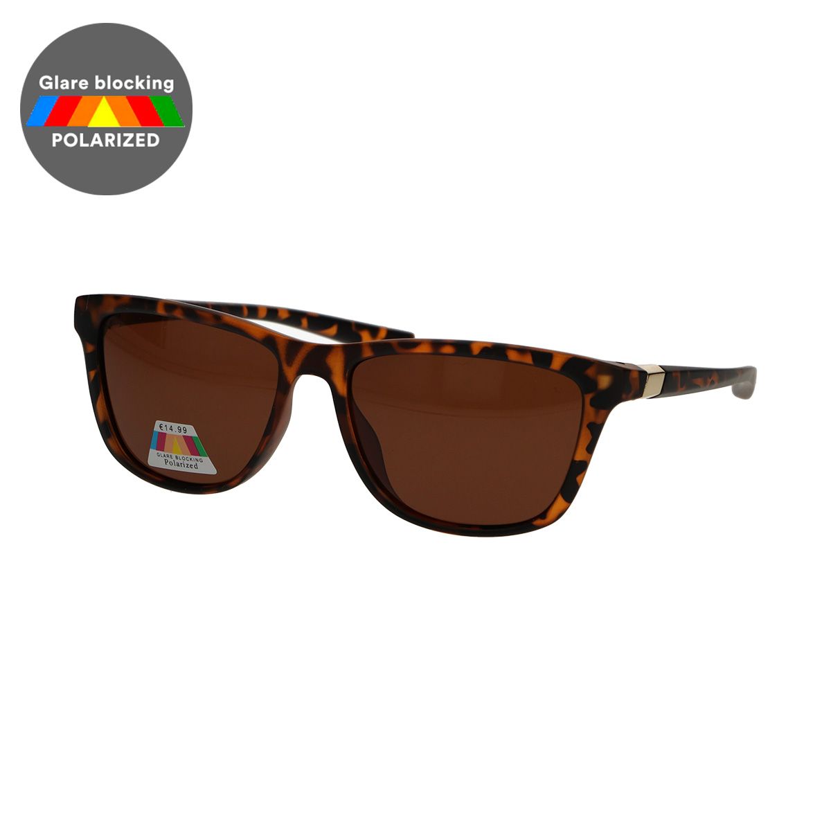 Lunettes de soleil polarisées Spectrum rectangle tortue marron dames