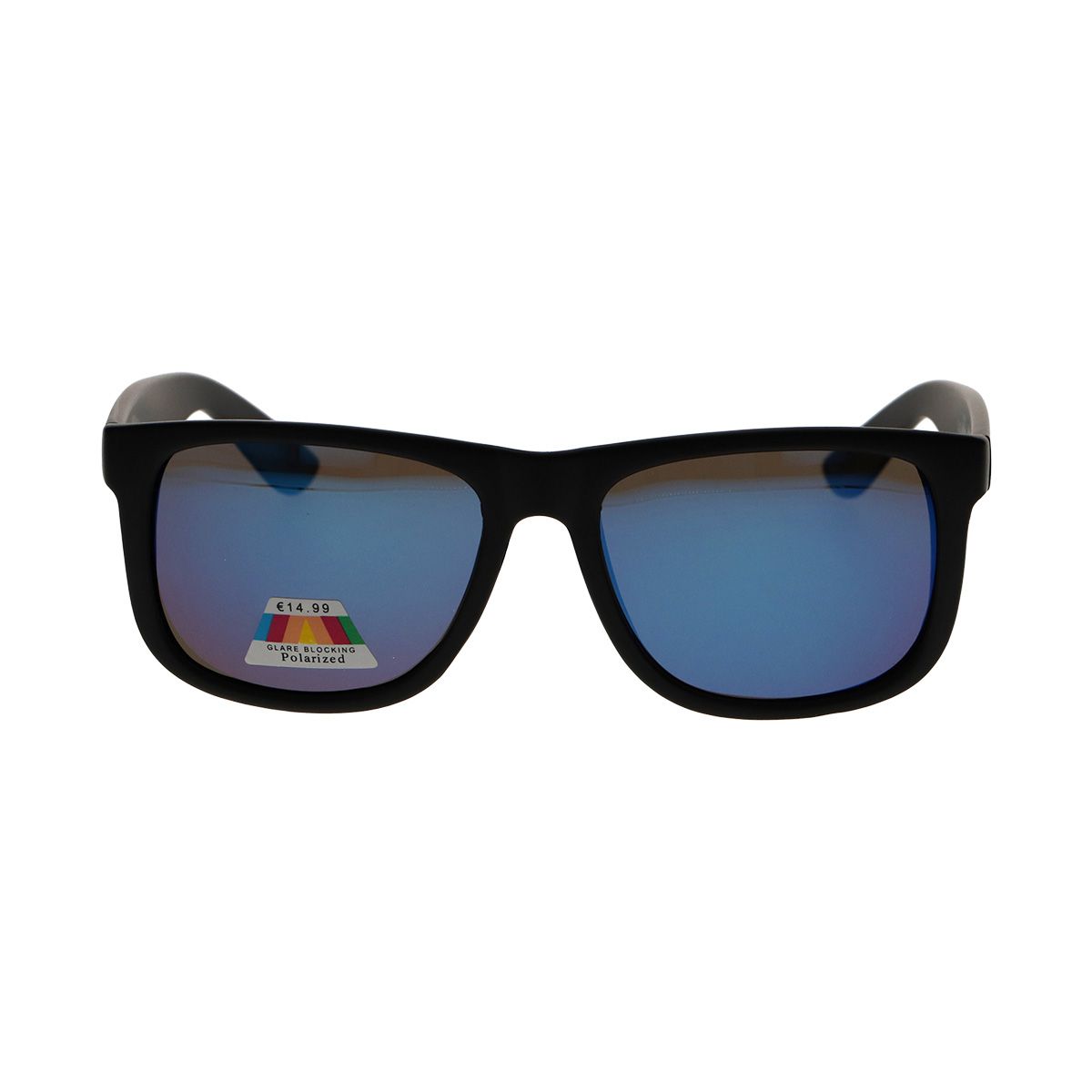 Lunettes de soleil polarisées Spectrum carrées noir mat bleu homme