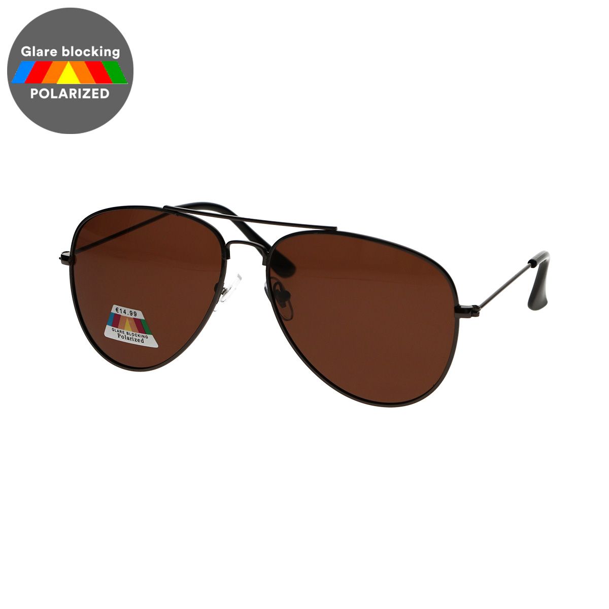Lunettes de soleil polarisées Spectrum pilote noir marron homme