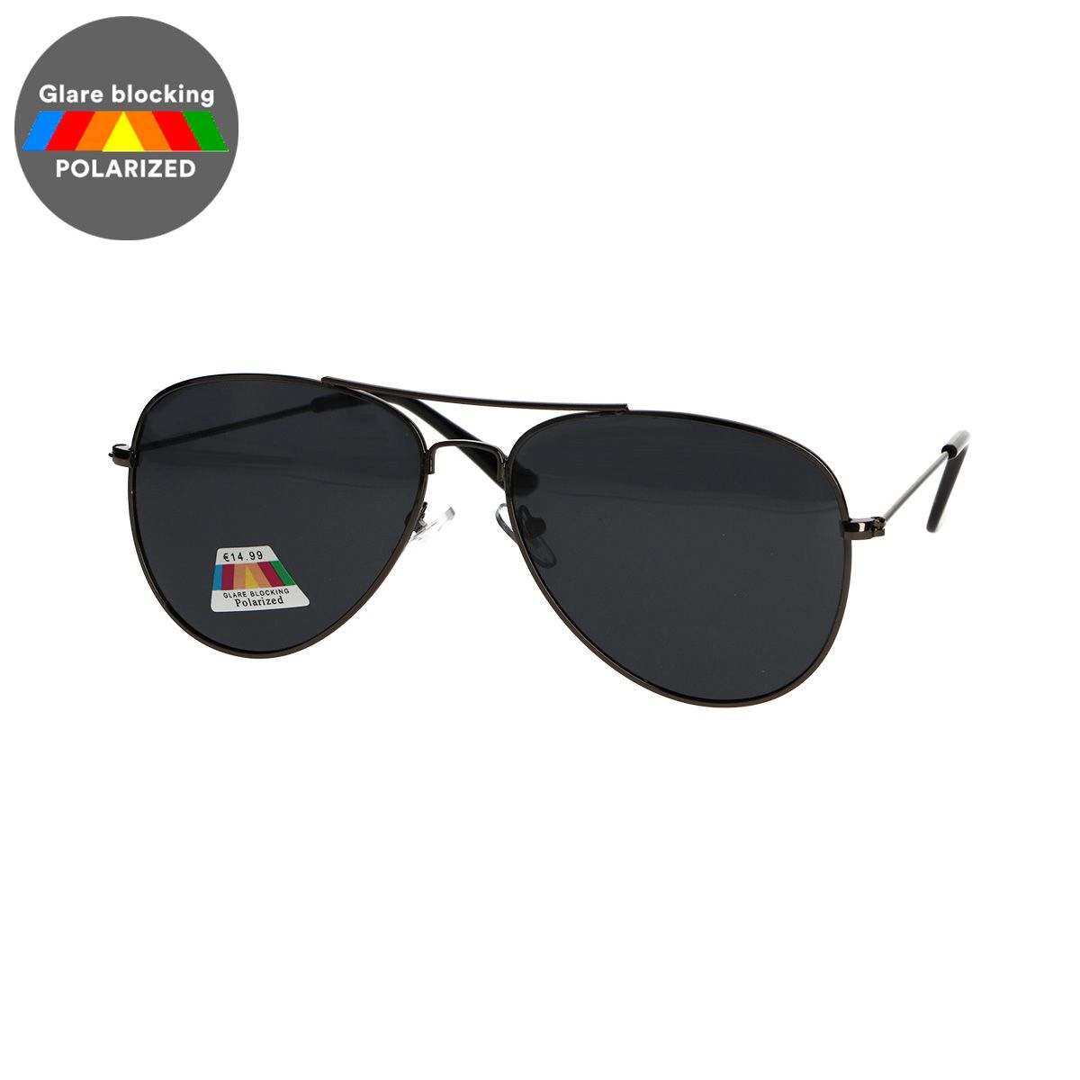 Lunettes de soleil polarisées Spectrum pilote noir gris homme