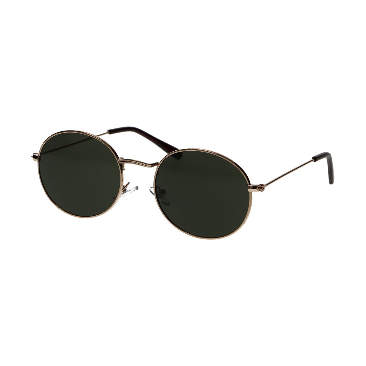 Lunettes de soleil Spectrum plates ovales métal doré vert unisexe