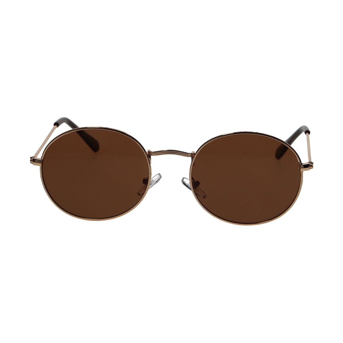 Lunettes de soleil Spectrum plates ovales métal doré marron unisexe