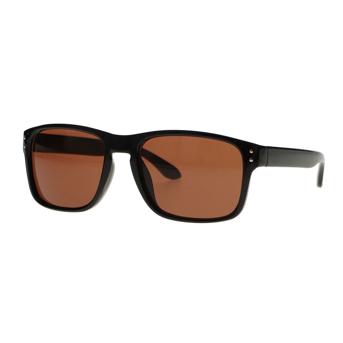 Lunettes de soleil Spectrum noir rectangle verre marron unisexe