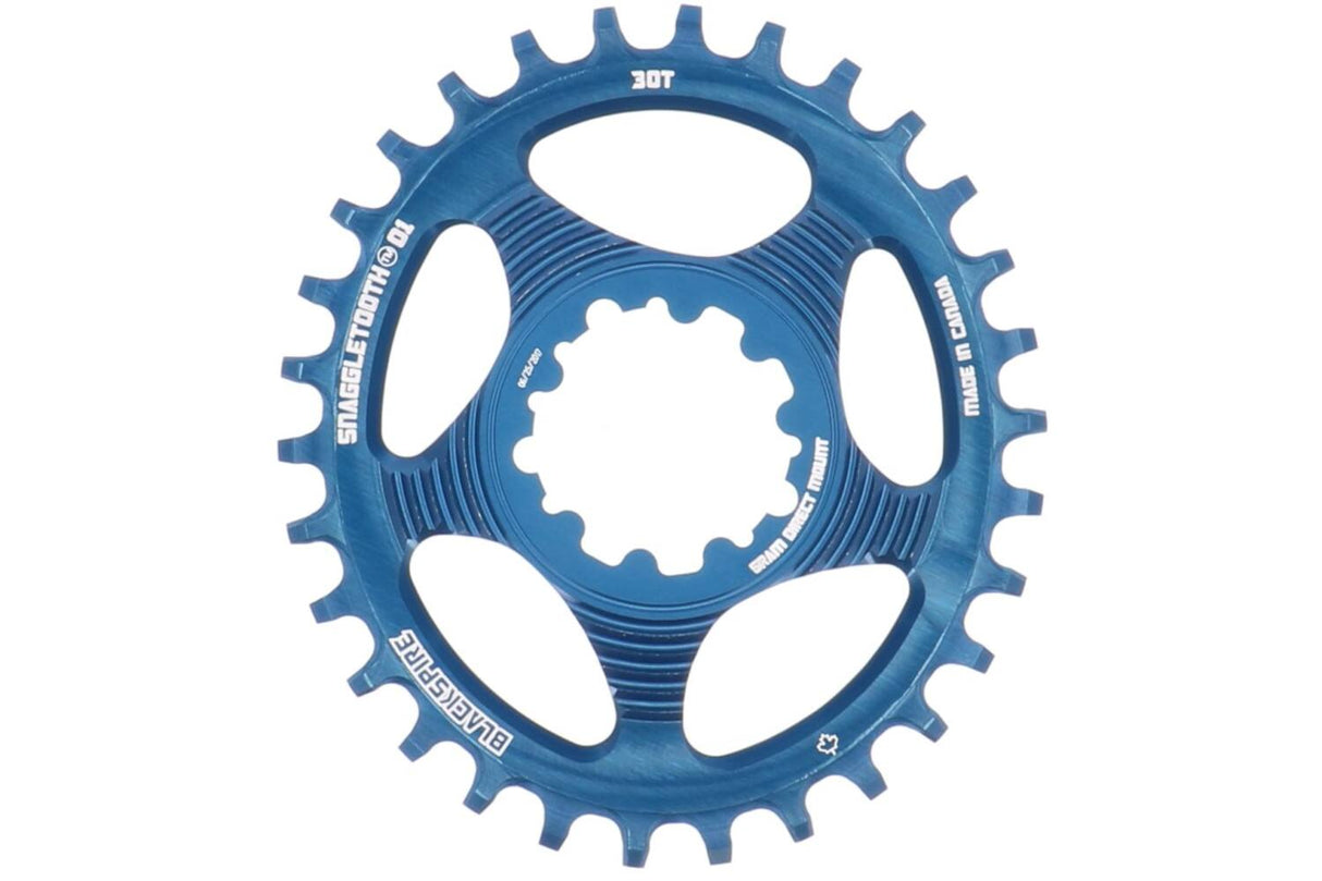 Blackspire Chaissage feuille snaggletooth ovale sram spline 30 6 mm décalé bleu