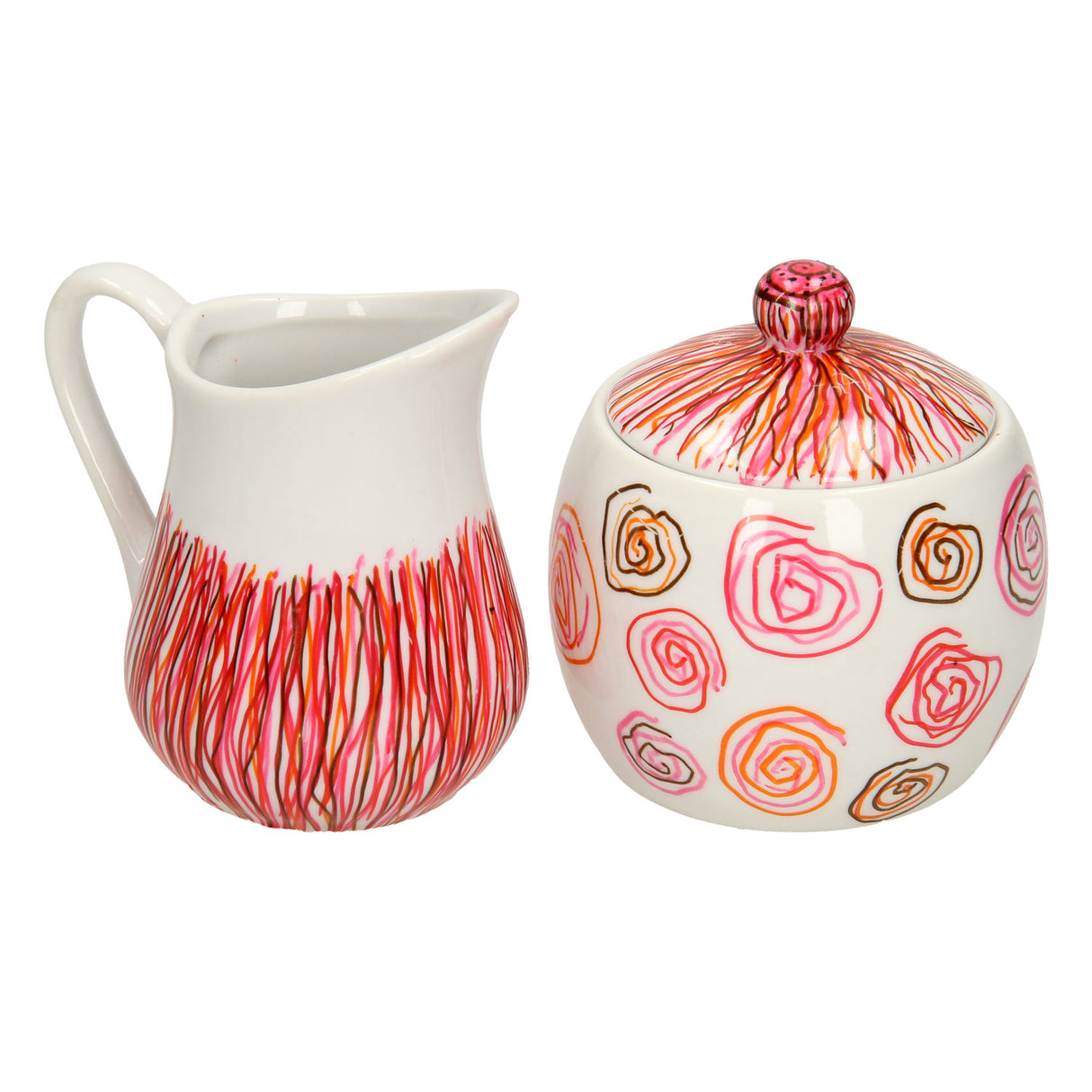 Ensemble de lait et de sucre de peinture en céramique