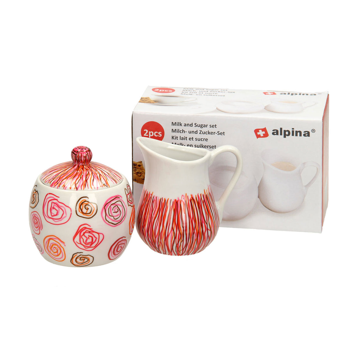 Ensemble de lait et de sucre de peinture en céramique