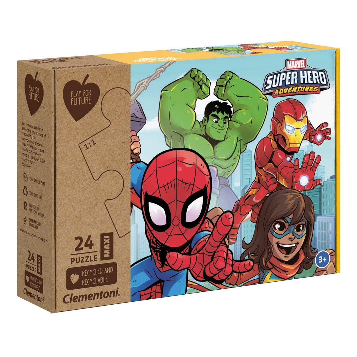 Clementoni Play pour les futurs super-héros de puzzle Maxi, 24e.