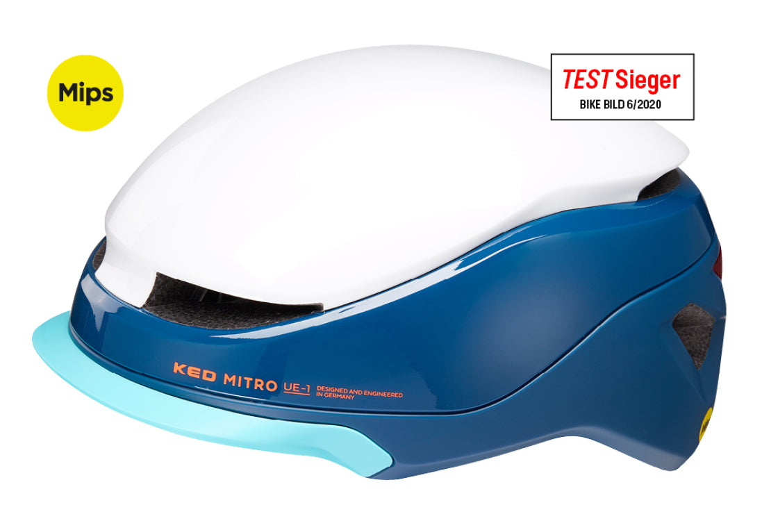 Ked fietshelm mitro ue-1 m (52-58 cm) blanc bleu