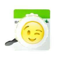 Widek Fietsbel Ding-Dong Emoticône Face Winking Face blanc bleu clair jaune (sur carte)
