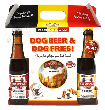 Boîte-cadeau de scolache bière et frites pour chiens