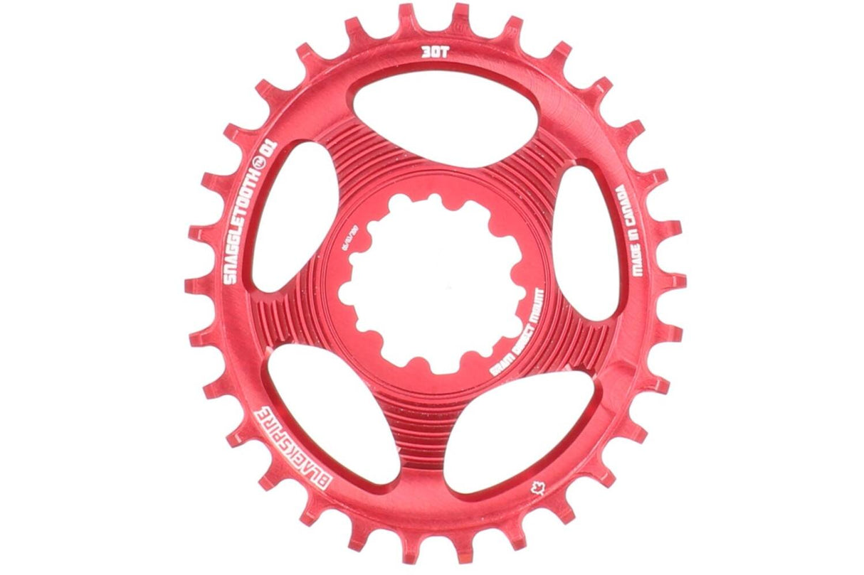 Blackspire Chaissage feuille Snaggletooth ovale Sram Spline 30 6 mm Offset rouge