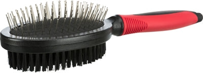 Trixie Brush Double-Side Cover Coiffes Underwol Plastic Black Red