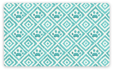 Tarhong Placemat Paw Ikat Turquoise Blue