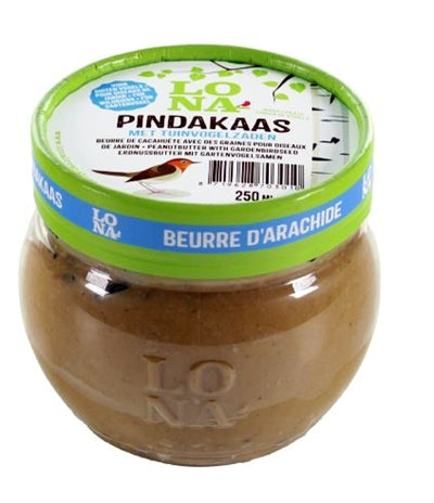 Beurre d'arachide lona avec graines d'oiseau de jardin