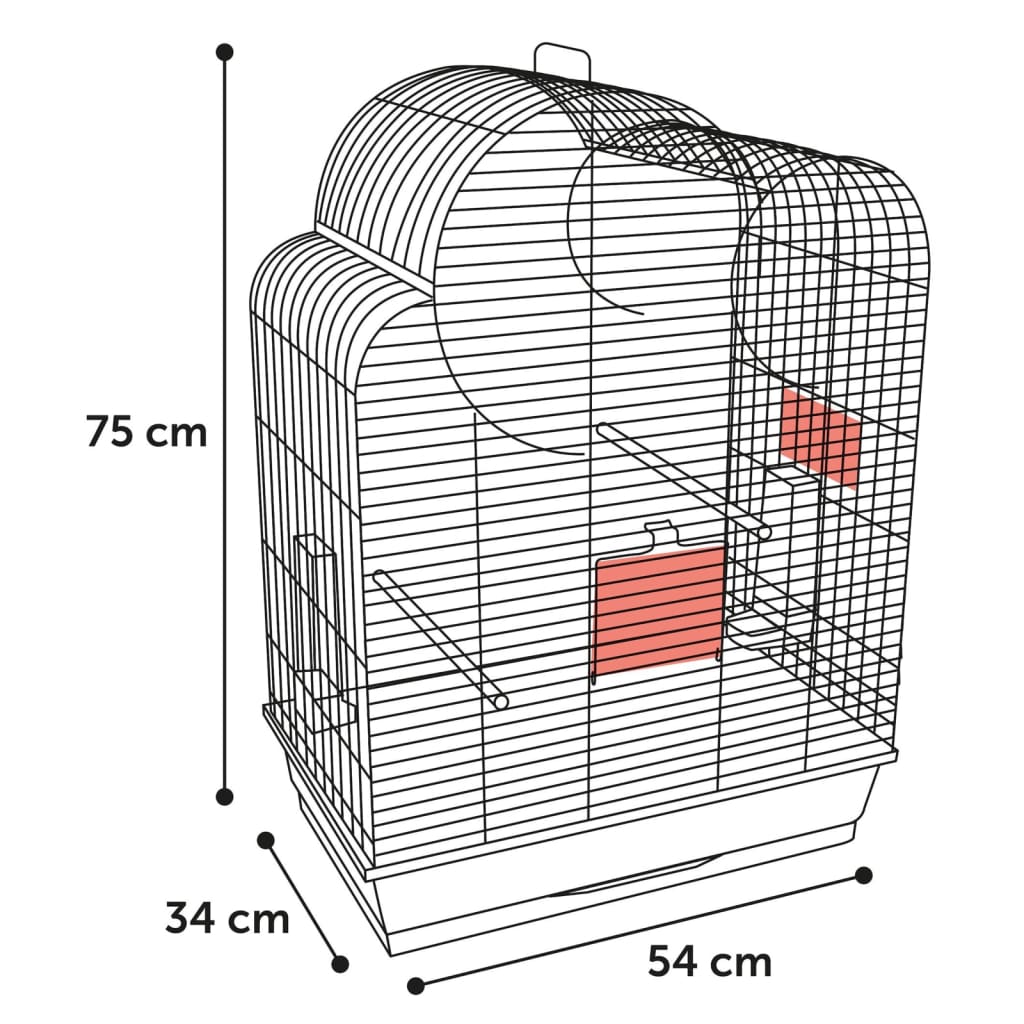 Flamingo Flamingo Parakeet Cage Wammer 1 54x34x75 cm Taupe métallique