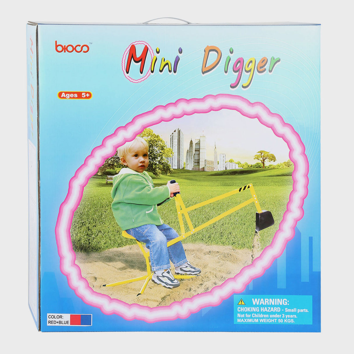 Petite excavatrice en métal de pied rouge
