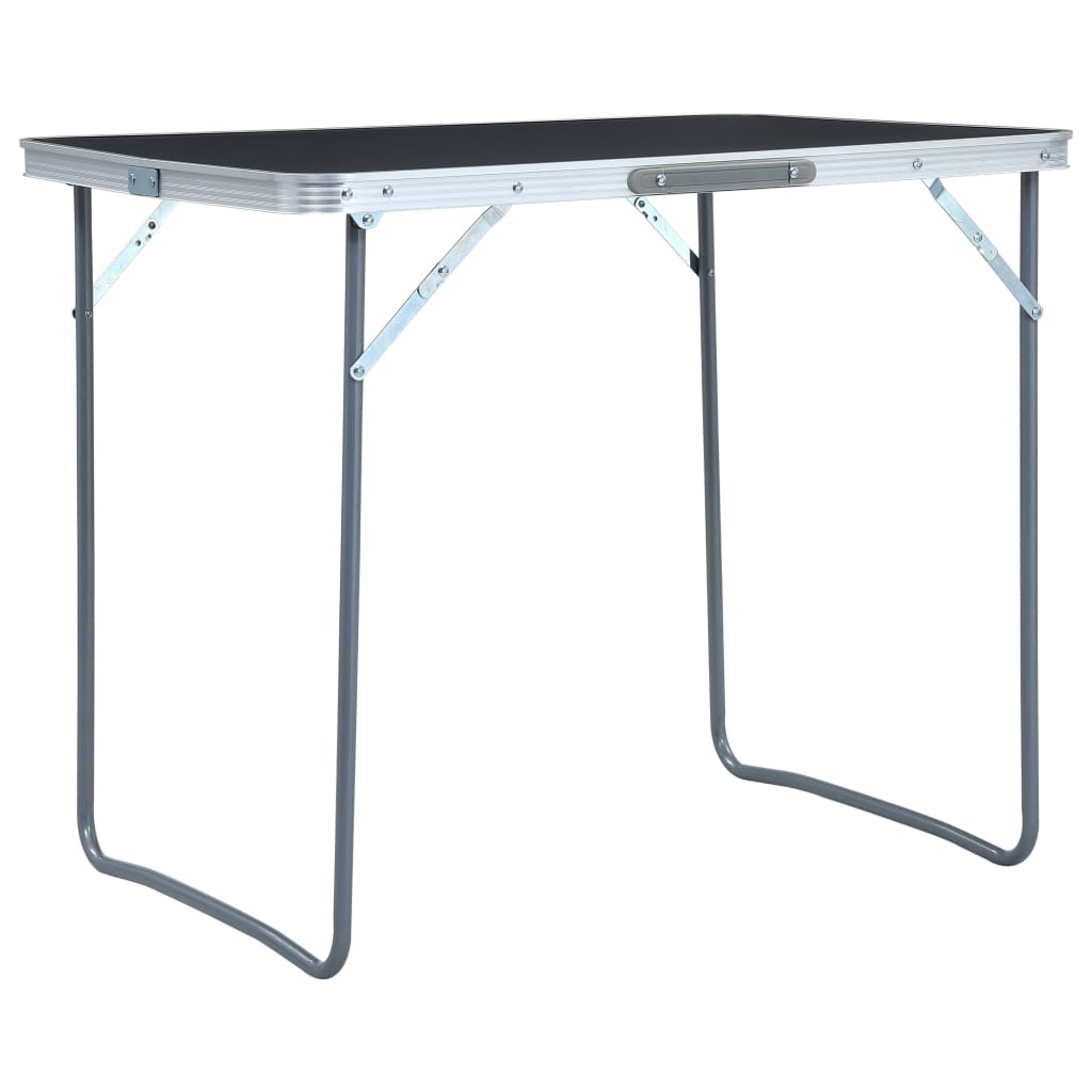 Table de camping vidaxl pliable avec un cadre métallique 80x60 cm gris