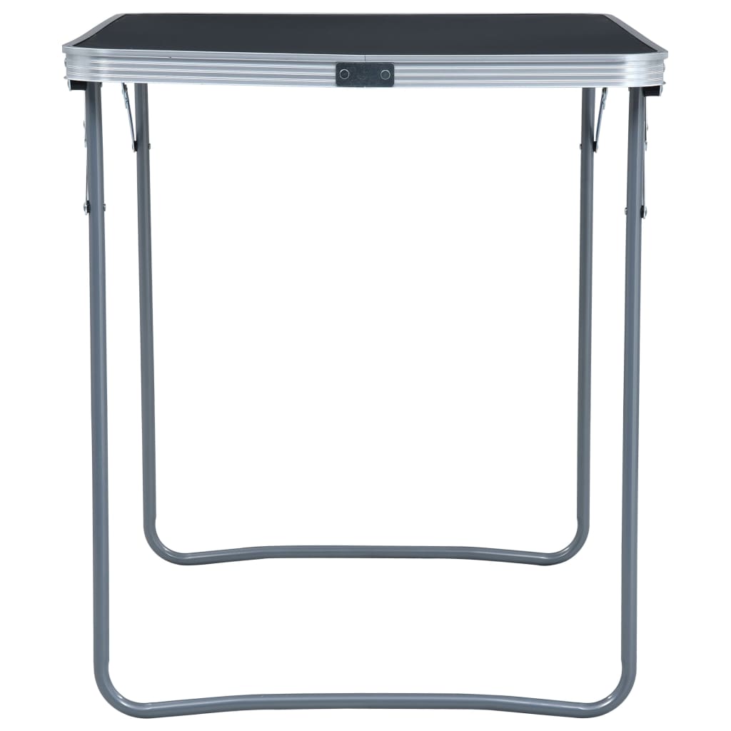 Table de camping vidaxl pliable avec un cadre métallique 80x60 cm gris