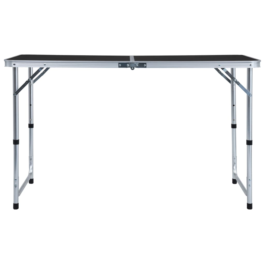 Table de camping Vidaxl pliable 120x60 cm Gray en aluminium