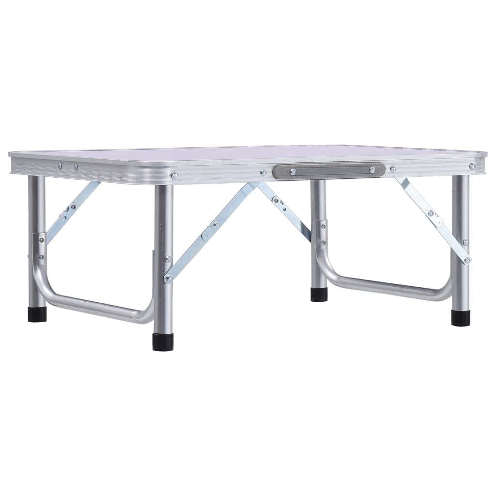 Table de camping vidaxl pliable 60x45 cm en aluminium blanc