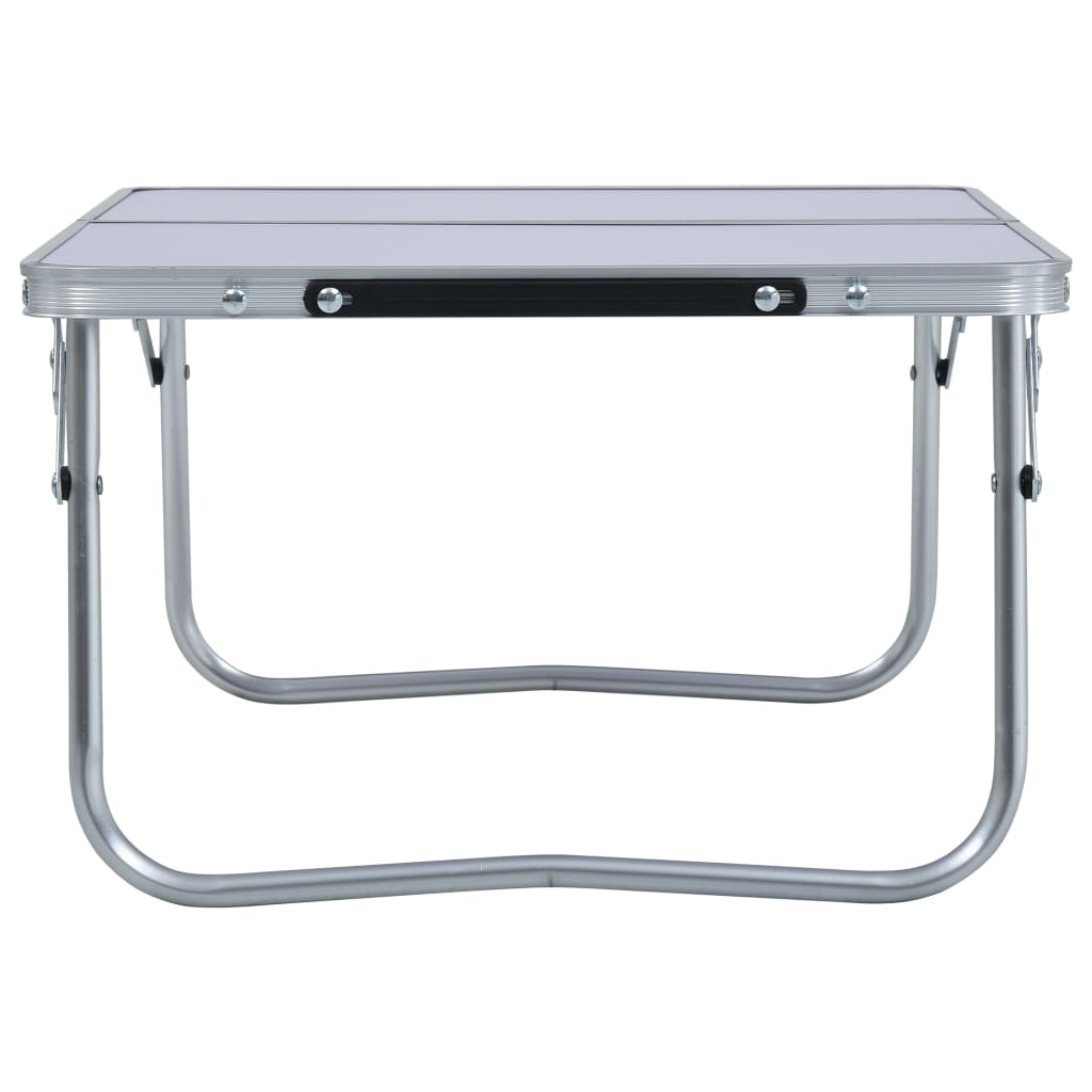 Table de camping vidaxl pliable 60x40 cm en aluminium blanc