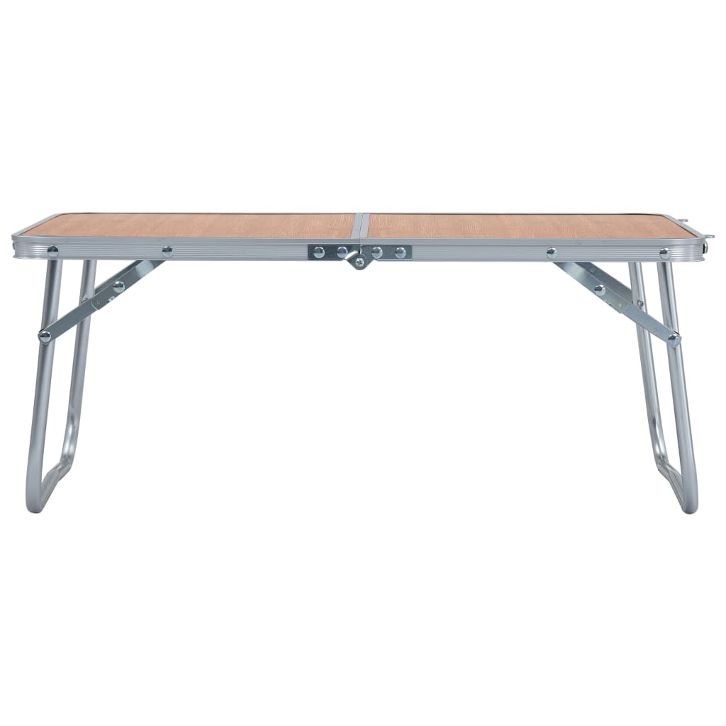 Table de camping vidaxl pliable 60x40 cm en aluminium brun