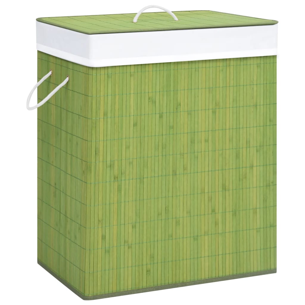 Panier à laverie Vidaxl avec 1 boîte 83 L Green en bambou