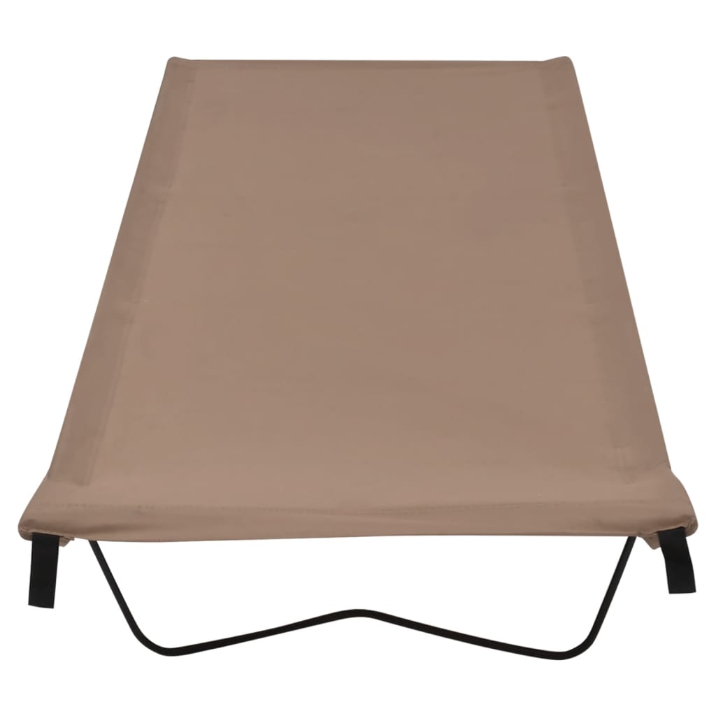 Vidaxl Camp Lits 2 ST 180X60X19 CM Tissu oxford et taupe en acier