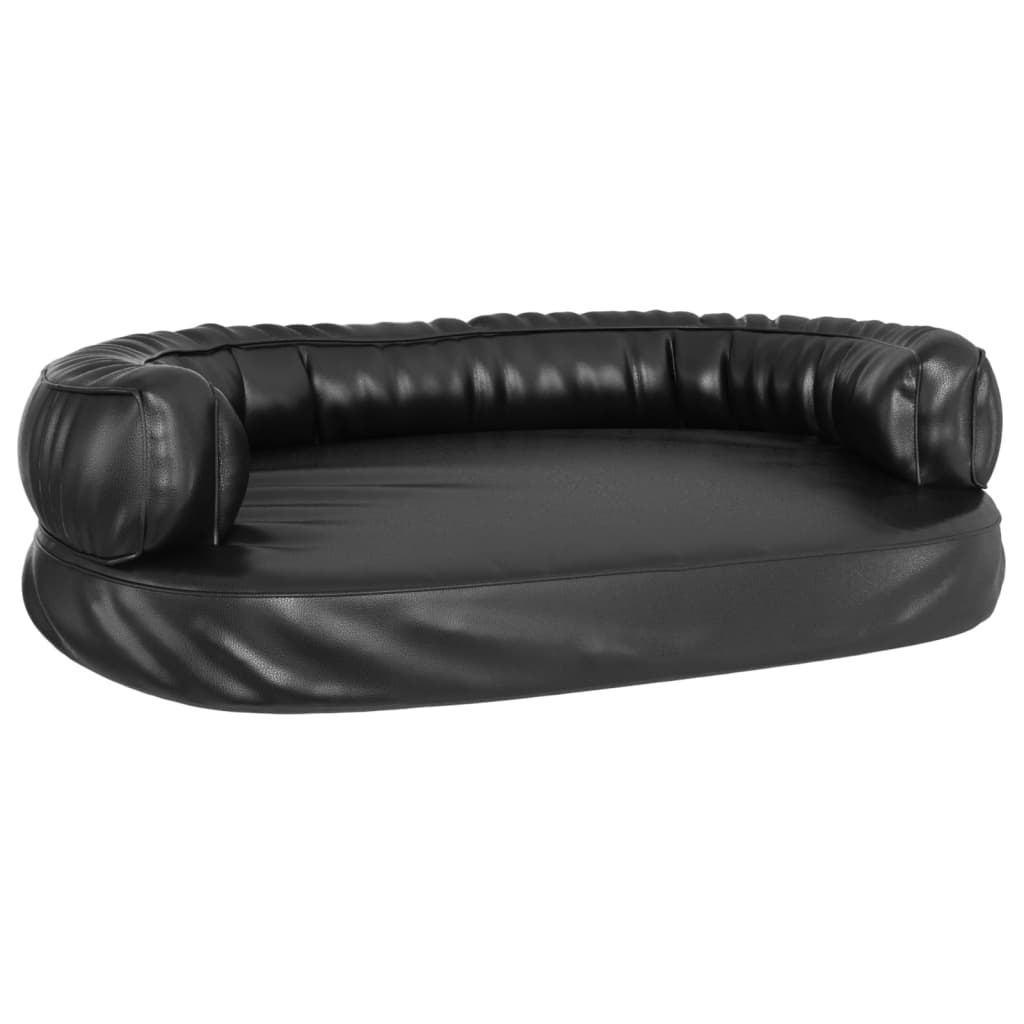 Vidaxl Dog Panier avec mousse ergonomique 88x65 cm en cuir artificiel noir