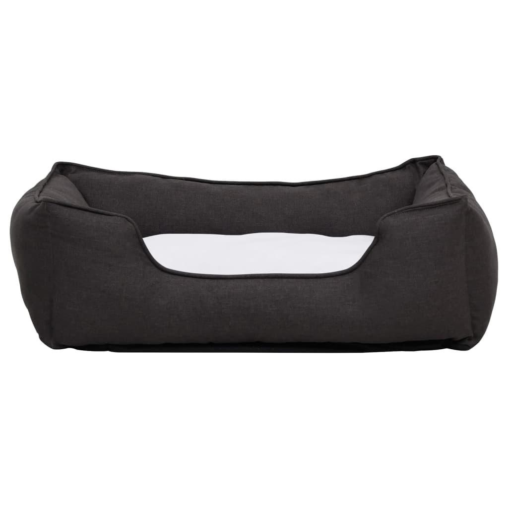 Vidaxl Dog Basket lin Look 85.5x70x23 cm enleceau gris foncé et blanc