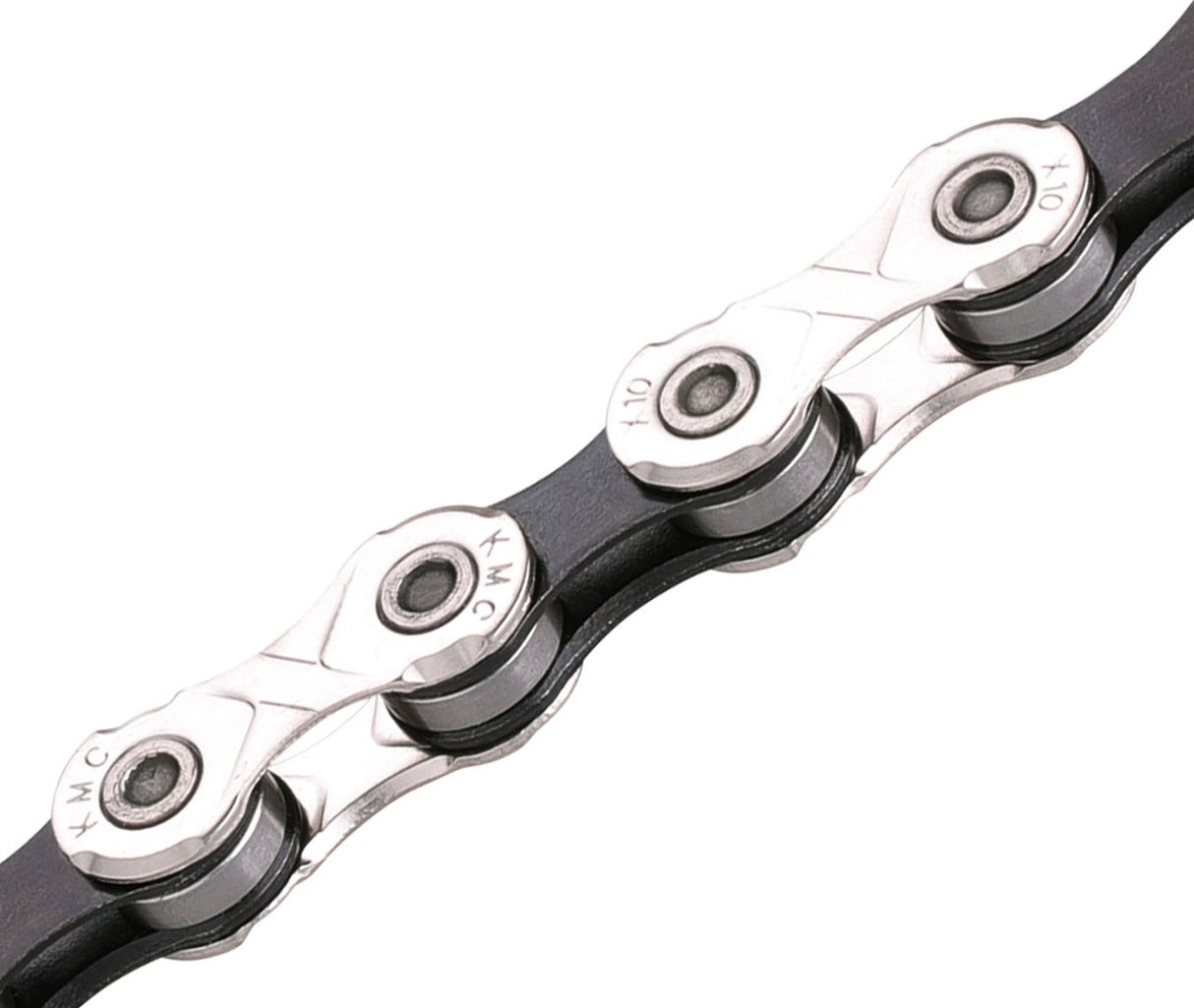 KM X10 Bicycle Chain 10 Speed 1 2x11 128 122 Silver Silver Black