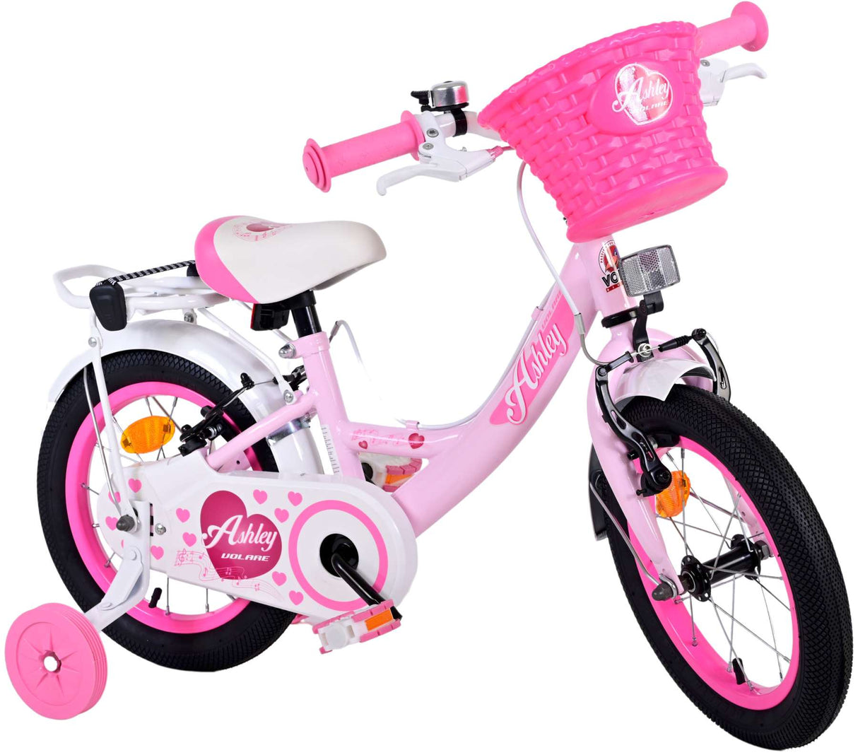 Volare Ashley Children's Bike Girls 14 pouces rose deux freins à main