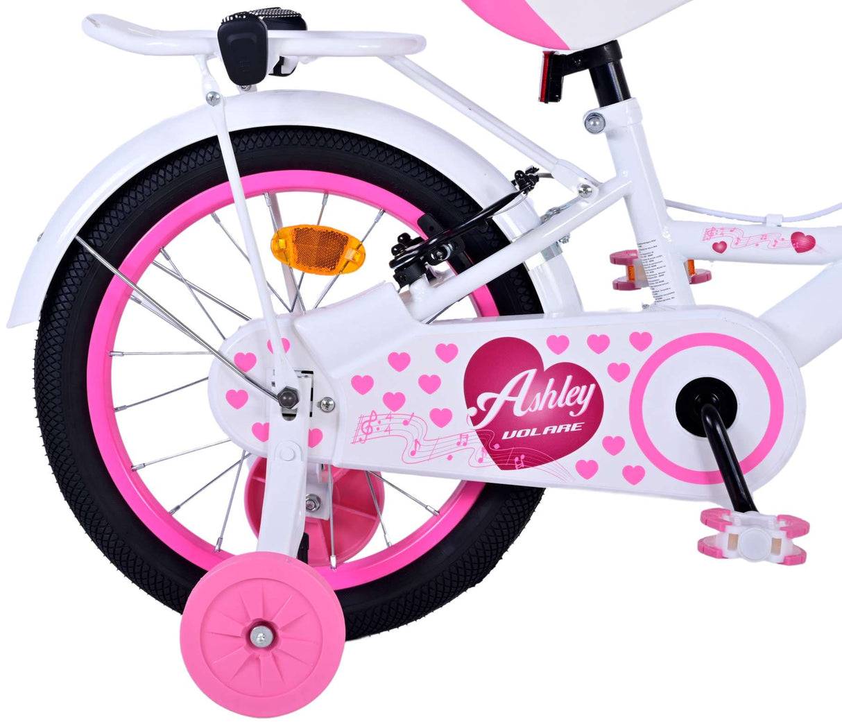 Volare Ashley Children's Bike Girls 16 pouces blancs blancs freins à main