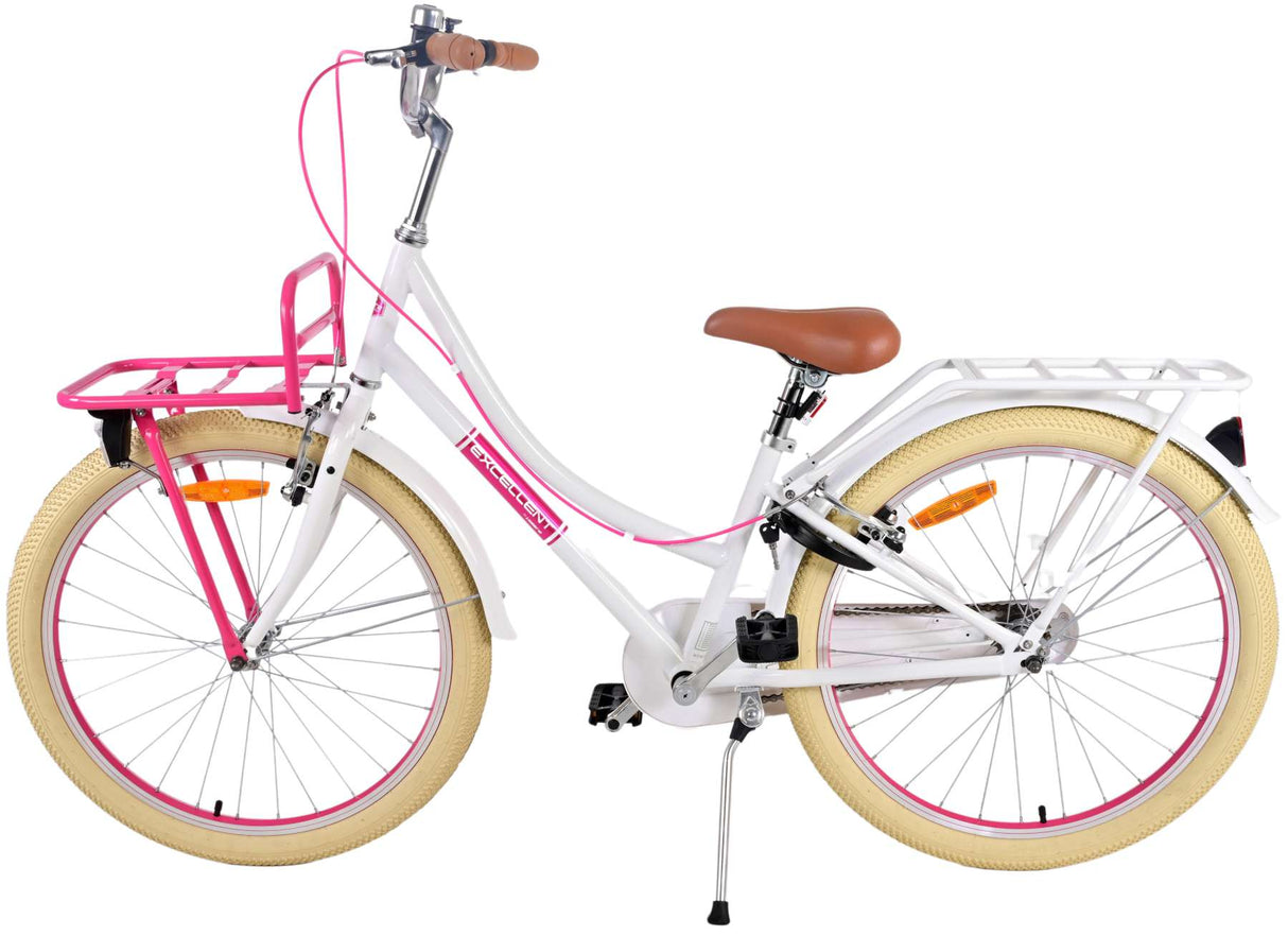 Volare Volare Children's Bicycle Girls 24 pouces blancs blancs de deux mains