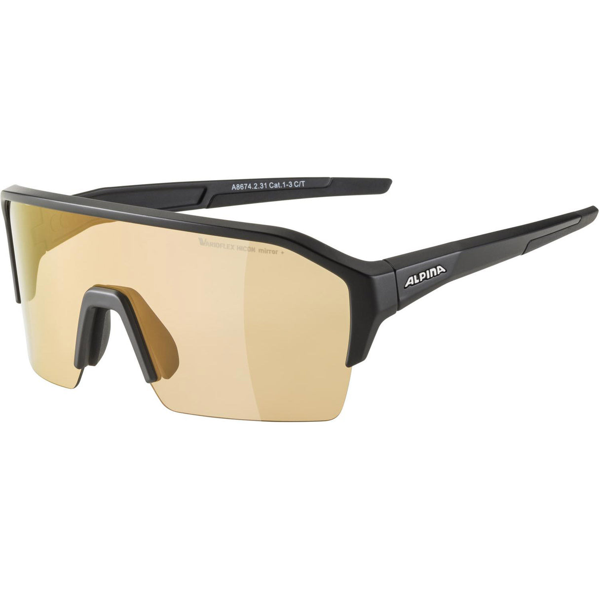 Lunettes de vêtements de sport olympiques Ram HR Black Matt Hvlm +