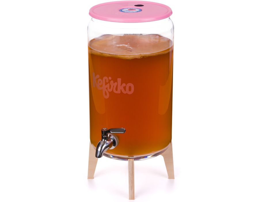 Pot en verre Kefirko Kombucha sur un trépied