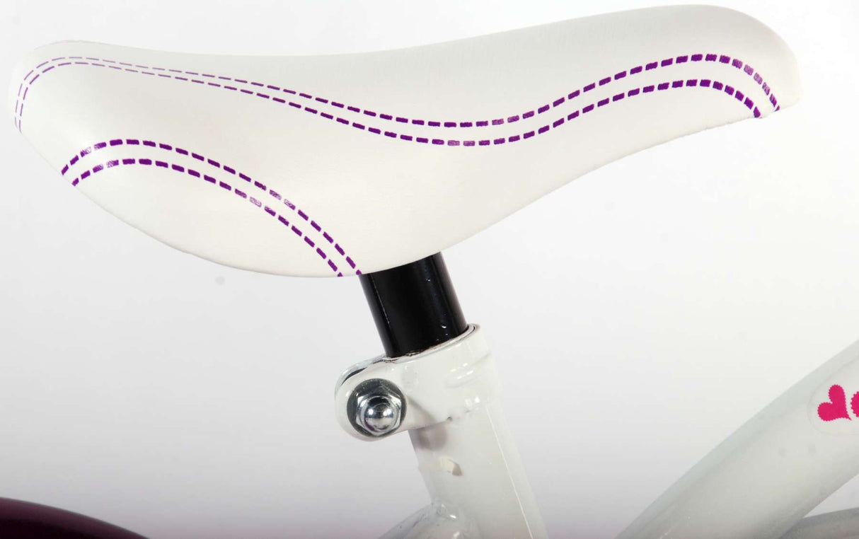 Volare Heart Cruiser Children's Bike - Girls - 12 pouces - Purple blanc