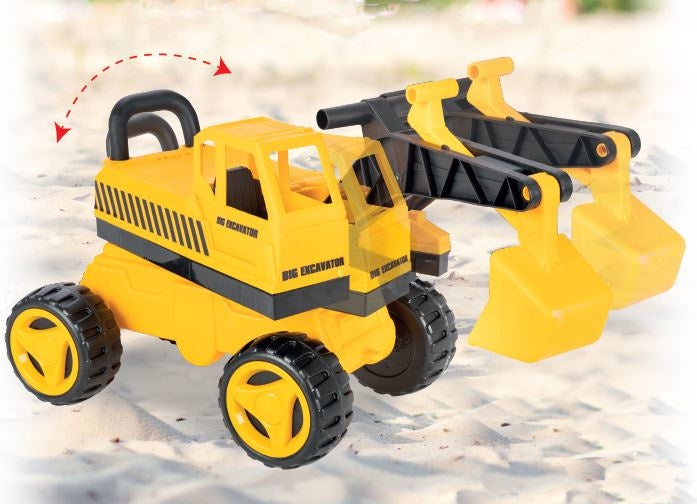 Grande excavatrice jaune noir
