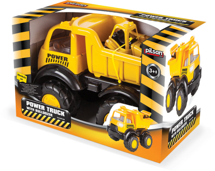 Camion pilsan avec chargeur en noir jaune 2 pièces