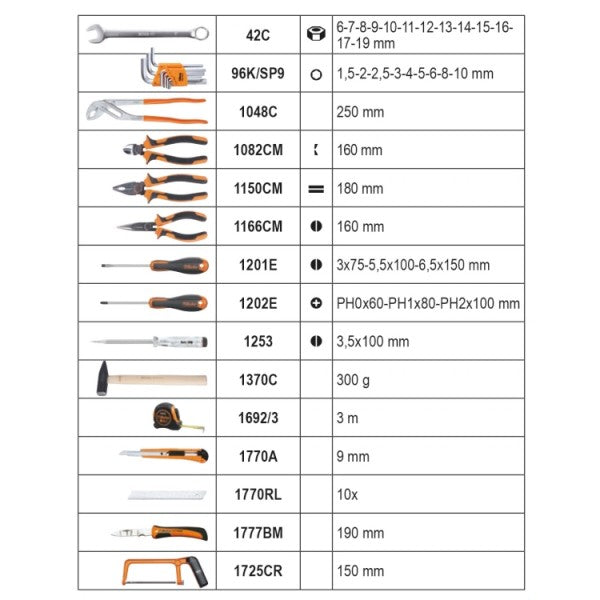Case d'outils bêta incl. Assortiment de 100 pièces
