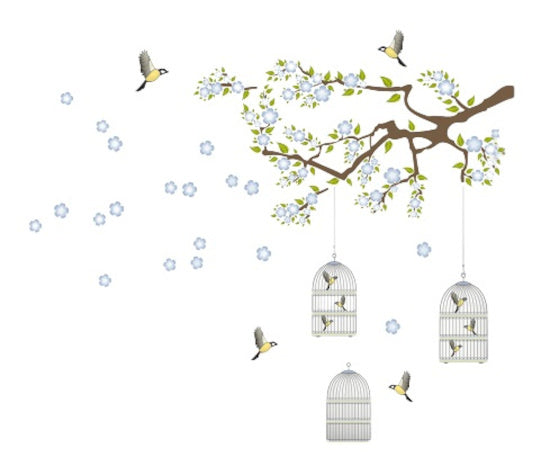 Cages de branche d'autocollant mural crearreda 300 x 270 cm 13 pièces