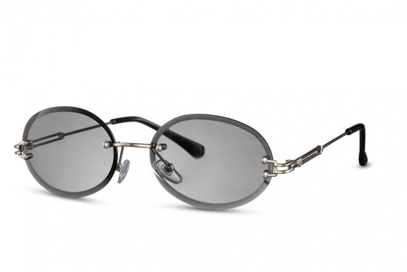 CWI Lunettes de soleil pour dames ovales Randloos Cat. 3 gris argenté