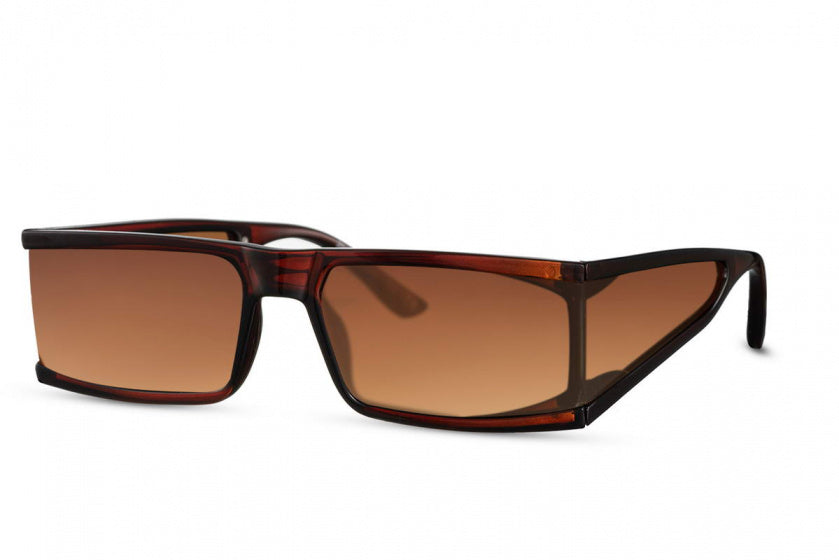 Lunettes de soleil dames rectangulaires complètement omrand chat.3 marron marron