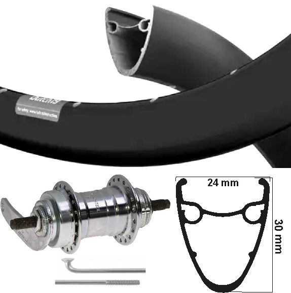 KGS Roue arrière 28 pouces (622) Rim Dutch 19 Black Velamos Remnaaf