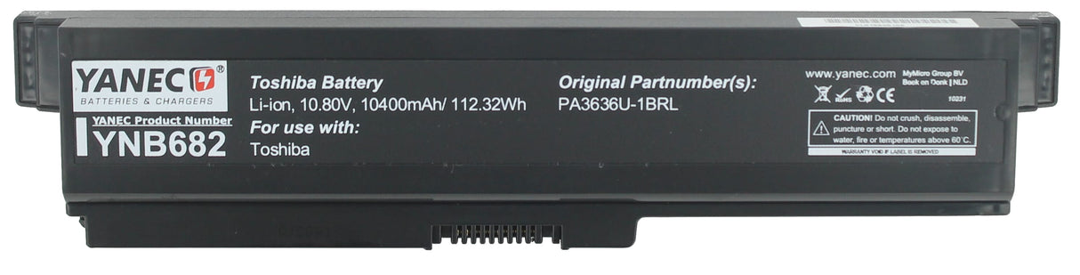 Batterie d'ordinateur portable Yanec étendu 10400mAh