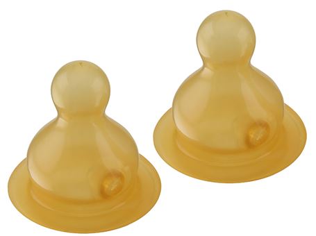 Teat hevea pour la bouteille de consommation de verre 2x lent slowflow 0-3mnd